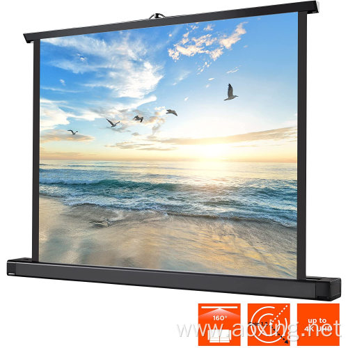 Pull up desktop table top protable projector screens